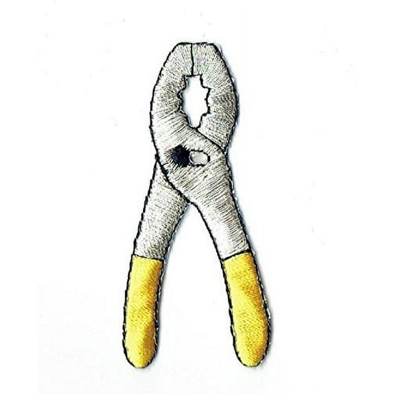 Pliers - Yellow/Silver Tools - Iron on Applique/Embroidered Patch