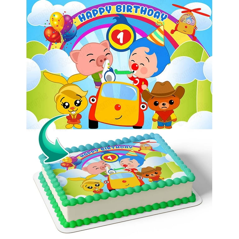 Plim Plim Baby TV Rainbow PPBT Edible Image Cake Topper Birthday Sheet  Banner 1/4 Sheet 