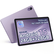 Plimpton Android Tablet 2026, Android 15 Tablet 10 inch with Incell Screen, AI-Powered, 24(8+16)GB RAM 128GB Storage, 8-Core CPU, 7500mAh Battery, WiFi, P2 - Purple