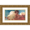 thumbnail image 1 of Plinio Nomellini 14x9 Gold Ornate Wood Frame and Double Matted Museum Art Print Titled - Daydreaming, 1 of 4