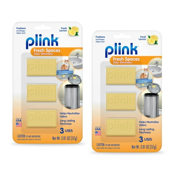Plink Fresh Spaces Garbage Odor Eliminators, Fresh Lemon Scent 6-Count