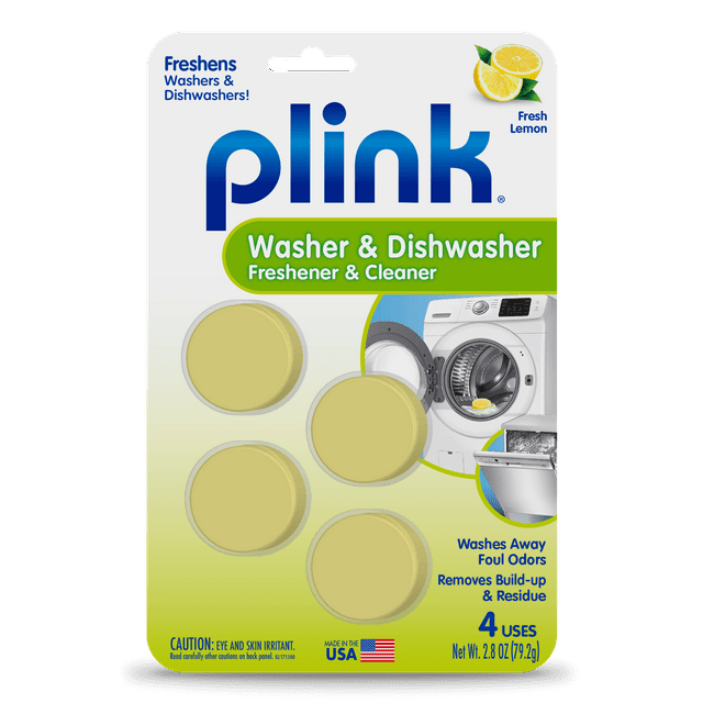 Plink Clothes Washer & Dishwasher Odor Freshener and Cleaner 4 Lemon