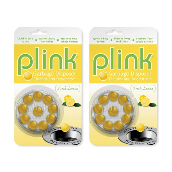 Plink Garbage Disposer Cleaner and Deodorizer, Lemon, Two Sets of 10