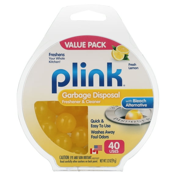 Plink Lemon-Scented Garbage Disposal Cleaner and Deodorizer, Includes 40 Treatments, 40 Pack
