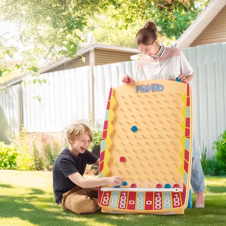 Plinko Board Game with Lights, Sounds, 20 Chips, Foldable Design & Digital Game Cards  Indoor & Outdoor Fun for Kids and Adults