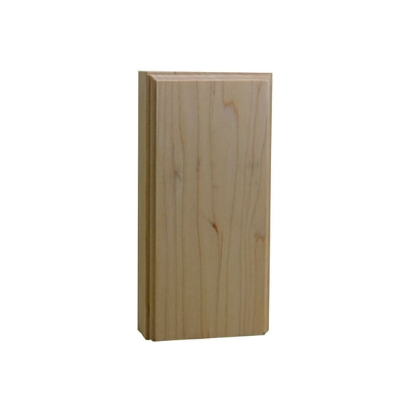 Plinth Block 1" x 3" Hardwood Base & Casing Block 6" Tall EWAP36, Maple