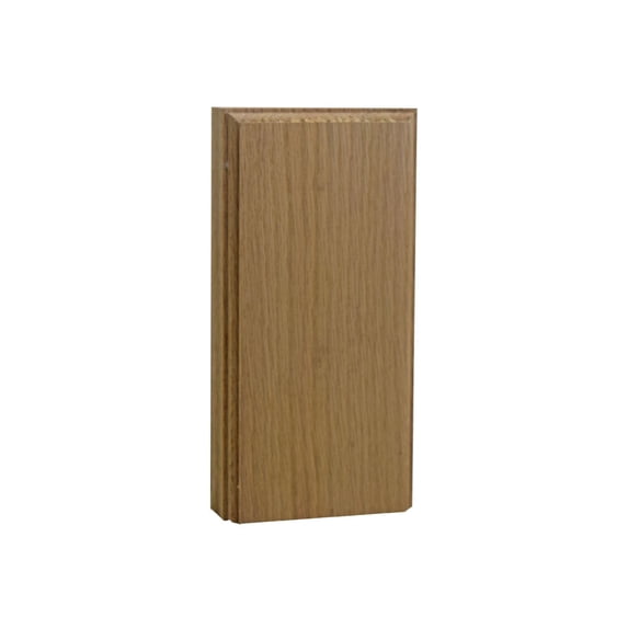 Plinth Block 1" x 3" Hardwood Base & Casing Block 6" Tall EWAP36, Red Oak