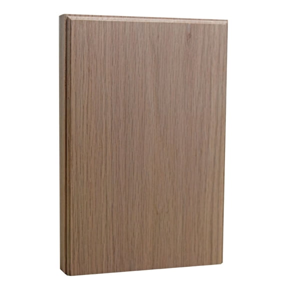 Plinth Block 1" x 5-1/2" Hardwood Base & Casing Block 8-1/4" Tall EWAP98, Red Oak