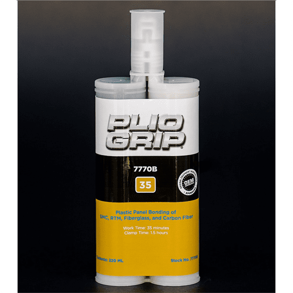 PLIO-GRIP Plastic Panel 35 7770B Plastic Panel Bonding, 220 mL Cartridge, Black