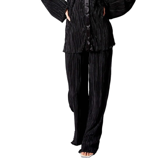 Plisse Wide Leg Pants