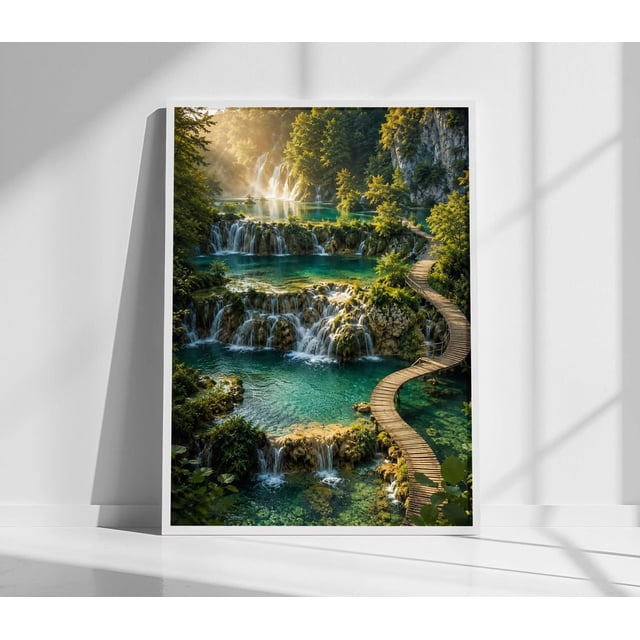 Waterfall Only Plitvice Lakes Waterfall Print Croatia National Park Wall Art Turquoise ...