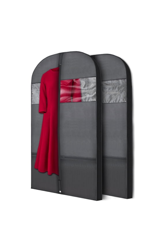 54" Black Garment Bags for Travel or Hanging Clothes Storage Pack - Large Suit Bags with Zippered Breathable Clothing Storage Bags