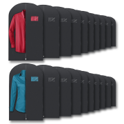 Plixio Garment Bags Suit Bag for Travel and Clothing Storage of Dresses, Dress Shirts, Coats  Includes Zipper and Transparent Window Black - 100 pack 40