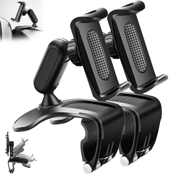 Plixorahub Phone Holder, Adjustable 360° Car Mount & Desk Stand, Strong Grip Universal Phone Holder for Dashboard, Windshield & Office Use