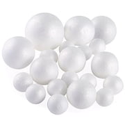 Pllieay Pack of 20 White Foam Balls for Arts Crafts Home School 5 Sizes