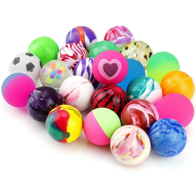Pllieay 24 Pcs Jet Bouncy Balls for Kids Birthday Party Favors, Mixed Color Rubber Bouncing Ball Gift Toys for Boys and Girls,Gift Bag Filling for Children