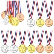 Pllieay 24 Pieces Winner Medals Gold Silver and Bronze Medals for Party Decorations and Awards