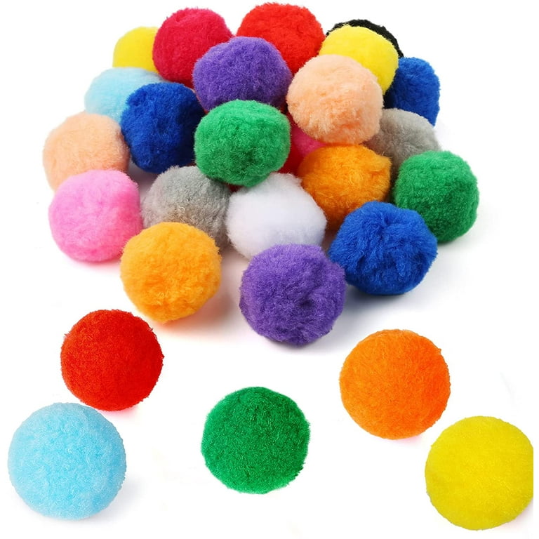 TOAOB 1300pcs Multicolor Pom poms Assorted Sizes Arts and Crafts Pompoms  Balls with 100pieces Wiggle Eyes for DIY Crafts Decorations
