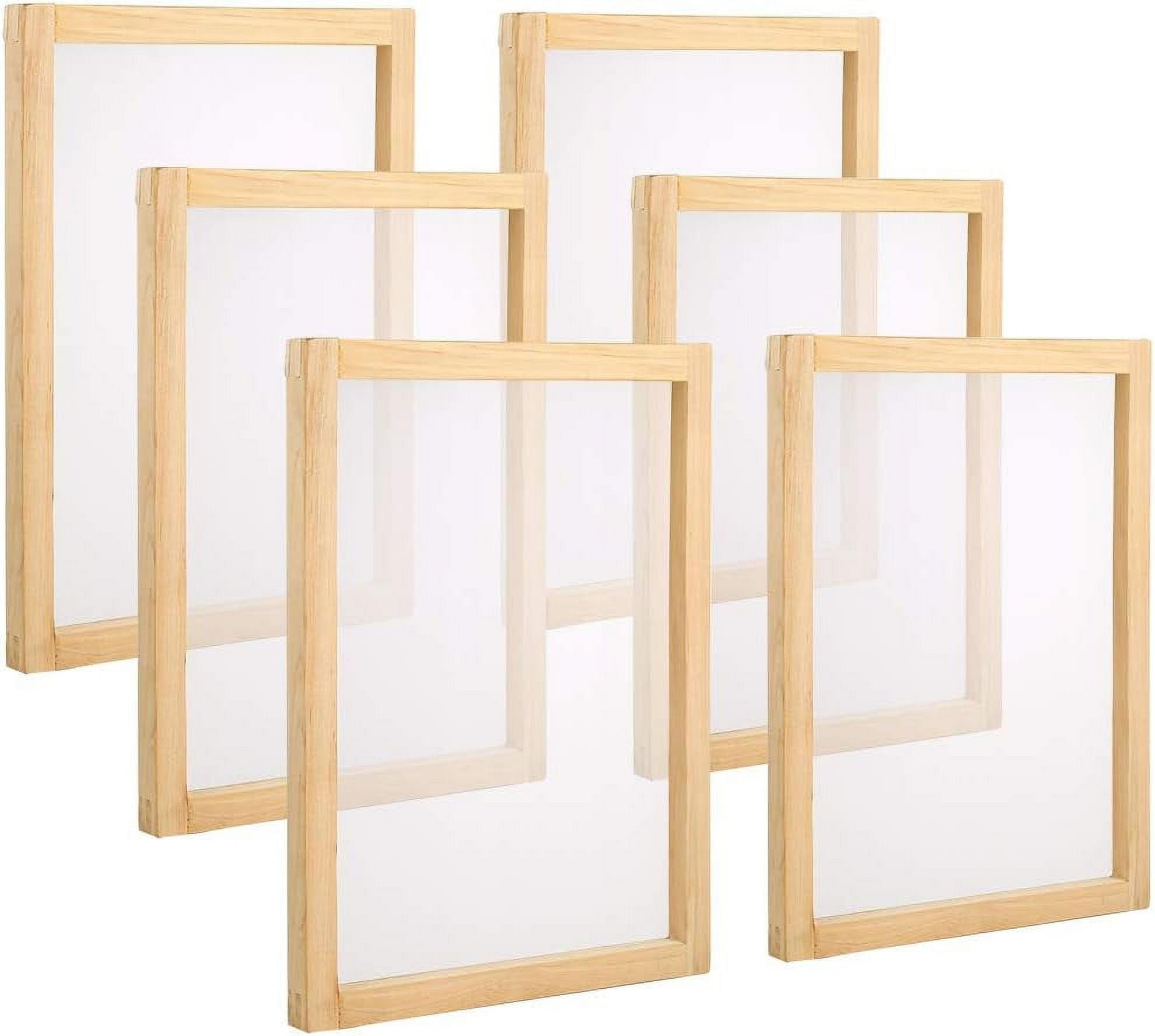 Pllieay 6 Pieces Wood Silk Screen Printing Frames 10 x 14inch with 110