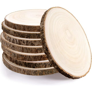 ilauke Wood Slices for Crafts 16Pcs 3.5''-4'' Unfinished Wood Rounds  Natural Thicken Wood Slab with Bark for Coasters Centerpieces Wedding  Rustic