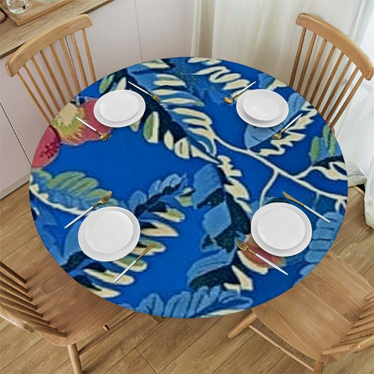 Plloopoed Elastic Edge Round Tablecloth,Elastic Edges for Outdoor/Indoor Use,Fits Tables 3135