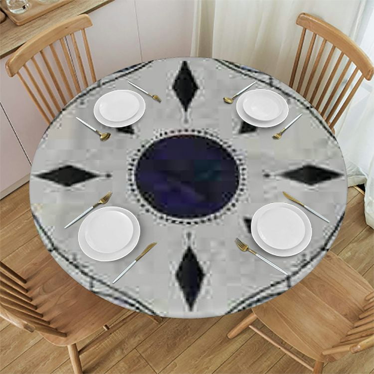 Plloopoed Kitchen Decoration Round Table Top Cover Geometric Floral