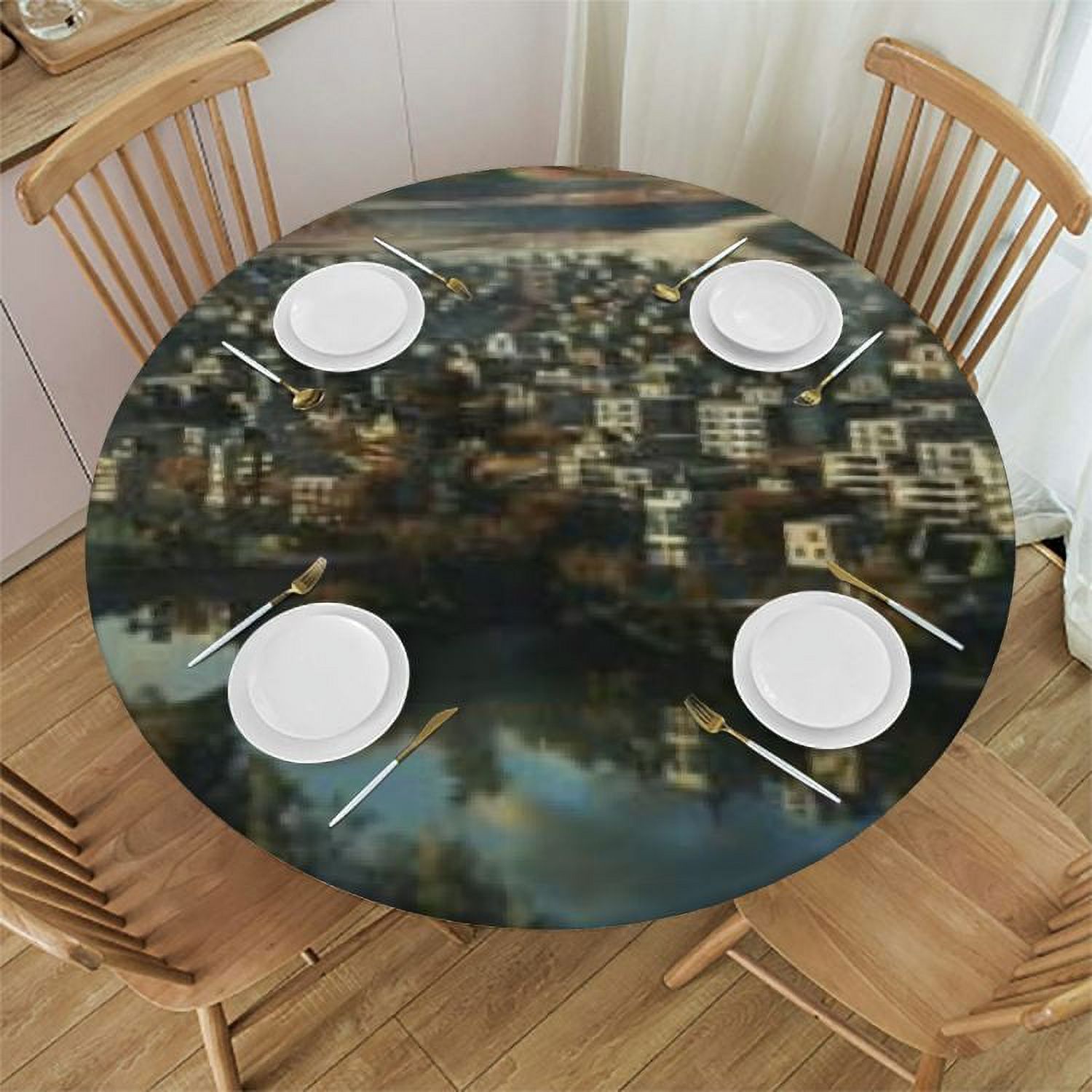 Plloopoed Round Tablecloth for Dining Table Fabric Table Cover Tour of