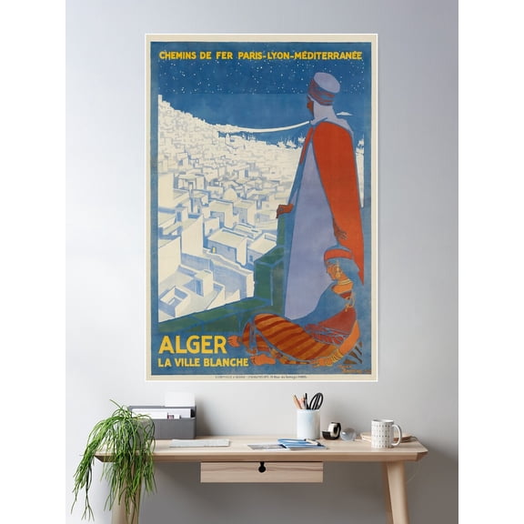 Plm Alger Vintage Travel Poster Poster Wall Art, Modern Wall Decor For Living Room Bedroom, 24x36 UNFRAMED
