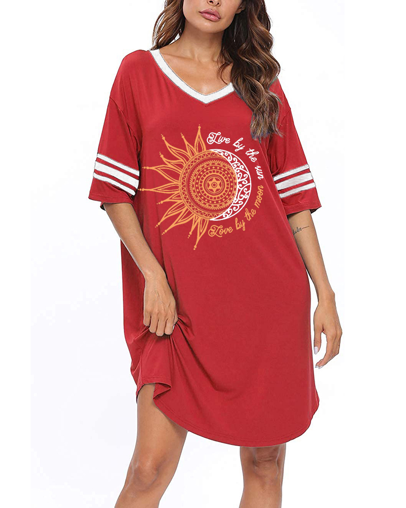 Plnotme Sleep Shirts for Women Short Sleeve V neck Cotton Night Shirt Oversized Nightgowns Cute