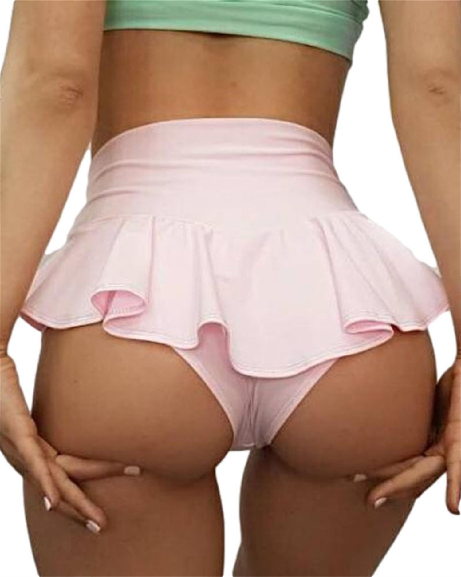 Plnotme Women's Cut Out Yoga Shorts Scrunch Hot Pants Solid Color