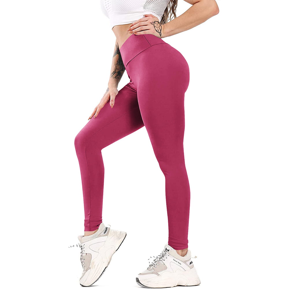 Plnotme Women's High Waist Yoga Pants Tummy Control Butt Lifting Scrunch Booty  Leggings Bowknot Solid Color Classic Simple Comfy Workout Running Tights 