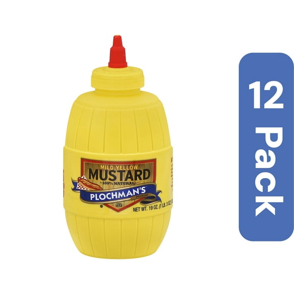 Plochman's Mild Yellow Mustard 19 oz (Pack of 12)