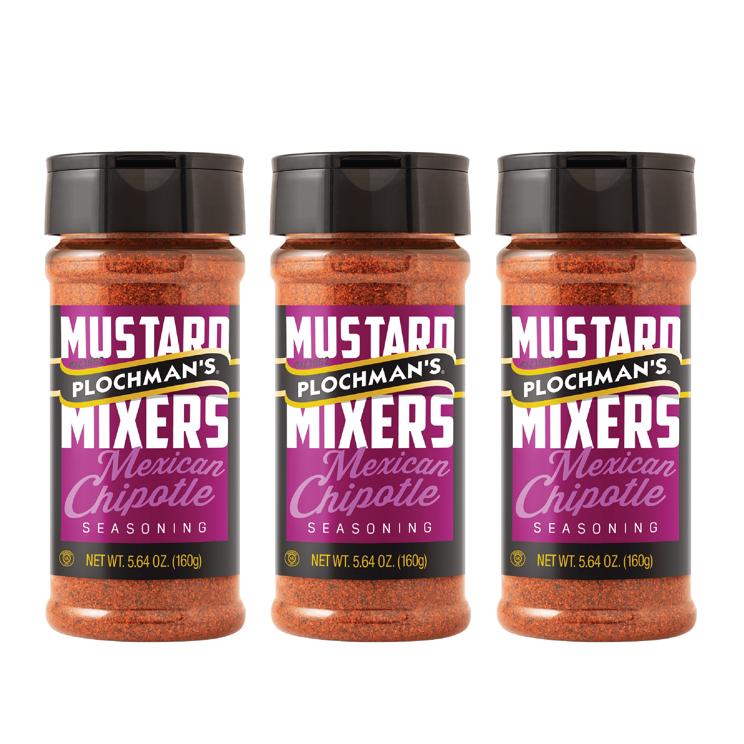 Plochman's Mustard Mixers Mexican Chipotle, 5.64 Oz, 3 Pack