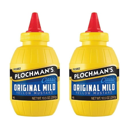 Plochman's Original Mild Classic Yellow Mustard, 10.5 Ounce Pack of 2