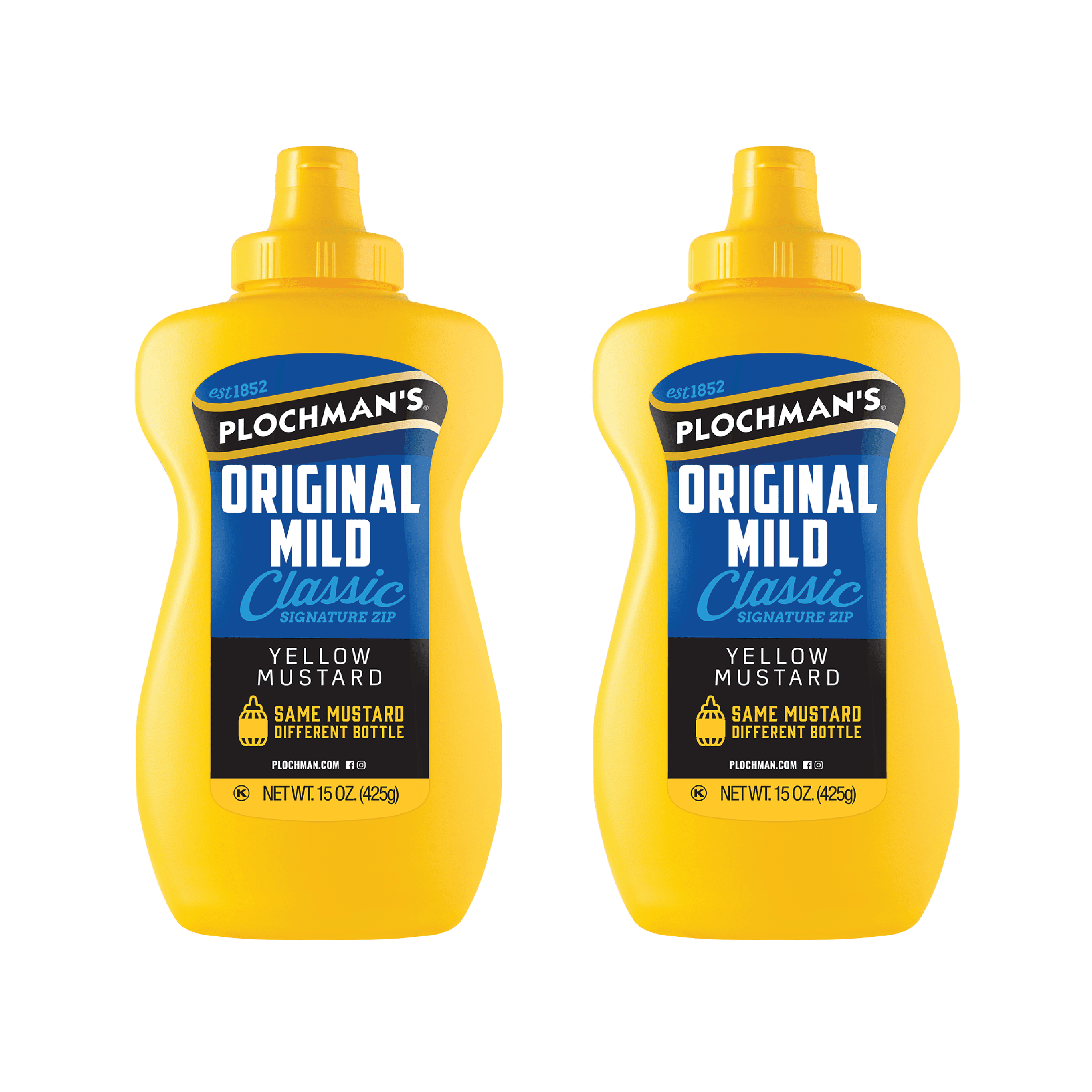 Plochman's Original Mild Classic Yellow Mustard, Classic Signature Zip