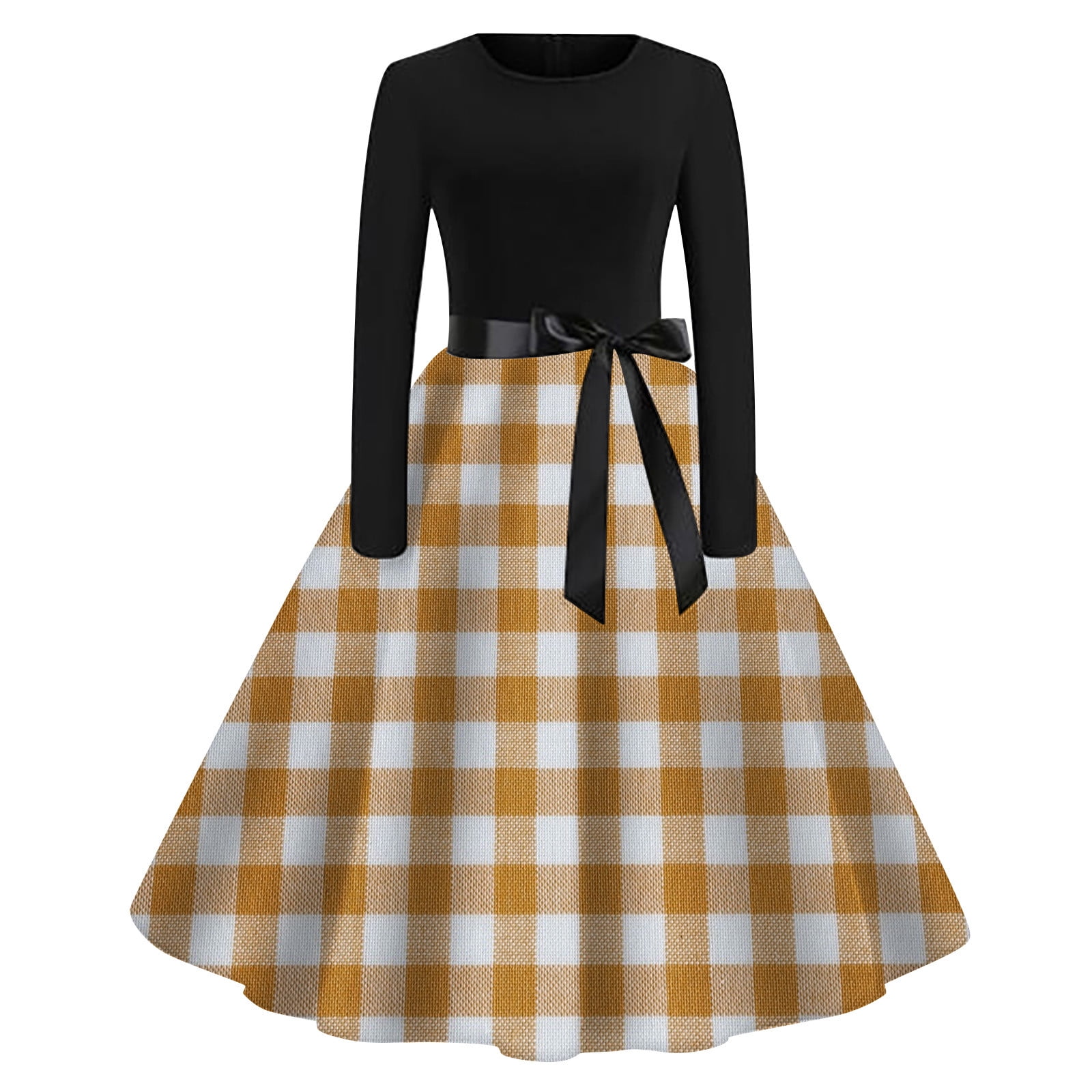 GINGHAM CHECK ALINE DRESS