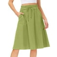 thumbnail image 1 of Ploknplq A-line Skirt for Women Solid Knee Length with Pocket Black Skirt for Women Green XXL, 1 of 7
