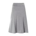 thumbnail image 1 of Ploknplq A-line Skirt for Women Solid Midi Length Midi Skirt Gray L, 1 of 8