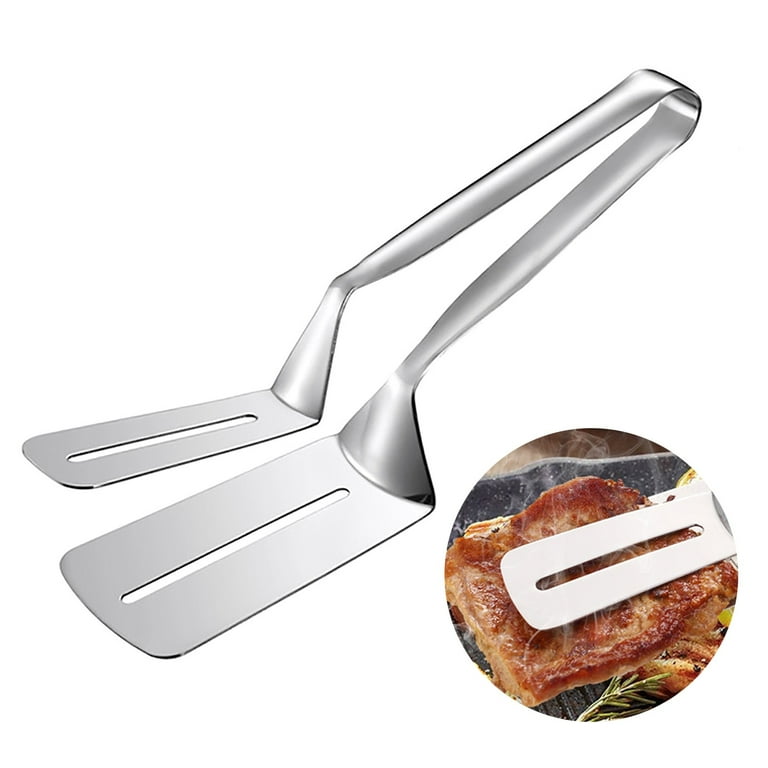 Stainless Steel Steak Clamp Food Bread Meat Clip Tongs BBQ