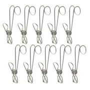 Ploknplq Bathroom Accessories Shower Curtain Hooks Wire Clothespins Laundry Chip Clips 10 Pack Bulk Clothes Pins with Heavy Duty Durable Clamp Metal Clothes Multi. Clothes Pins