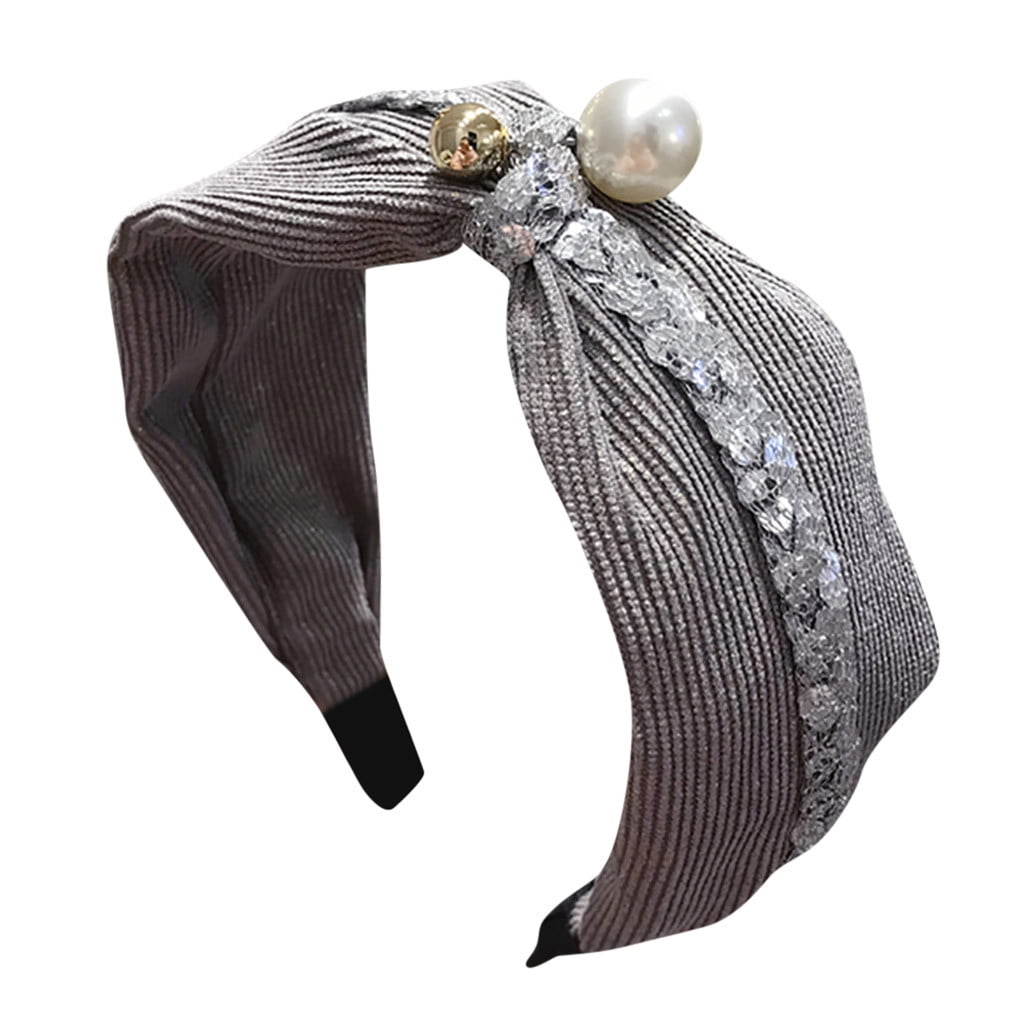 Headbands For Women Fashion Criss Cross Hairband Velvet Braided Hair Accessories, Gray