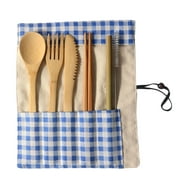 Ploknplq Kitchen Organizers and Storage Portable Bamboo Cutlery Travel Eco-Friendly Fork Spoon Set Include Reusable Bamb Kitchen Gadgets Kitchen