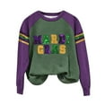 thumbnail image 1 of Ploknplq Mardi Gras Outfit for Women Mardi Gras Shirts for Women's Carnival Print Crew Neck Long Sleeve Top Mardi Gras Army Green 3XL, 1 of 4