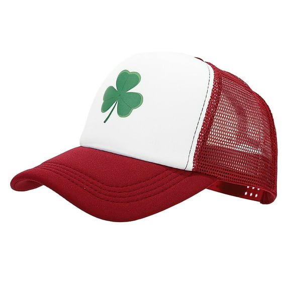 Ploknplq St Patricks Day Hat,trucker Hat,baseball Cap,men Breathable Mesh Summer Hat Newsboy Beret Cap Cabbie Flat Cap,irish Hat,st Patricks Day Accessories Wine a