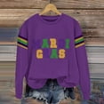 thumbnail image 1 of Ploknplq Womens Hoodies Pullover,Mardi Gras Shirt,Purple Sweaters for Women Purple Gold Green Women's Print Hoodless Sweatshirt,Hoodies for Women,Mardi Gras Sweatshirt Z Purple 1 L, 1 of 4