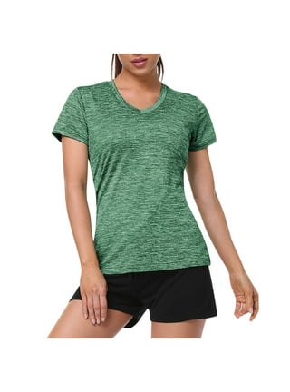 Fresh Green Short Sleeve Moisture Wicking Athletic Shirts for