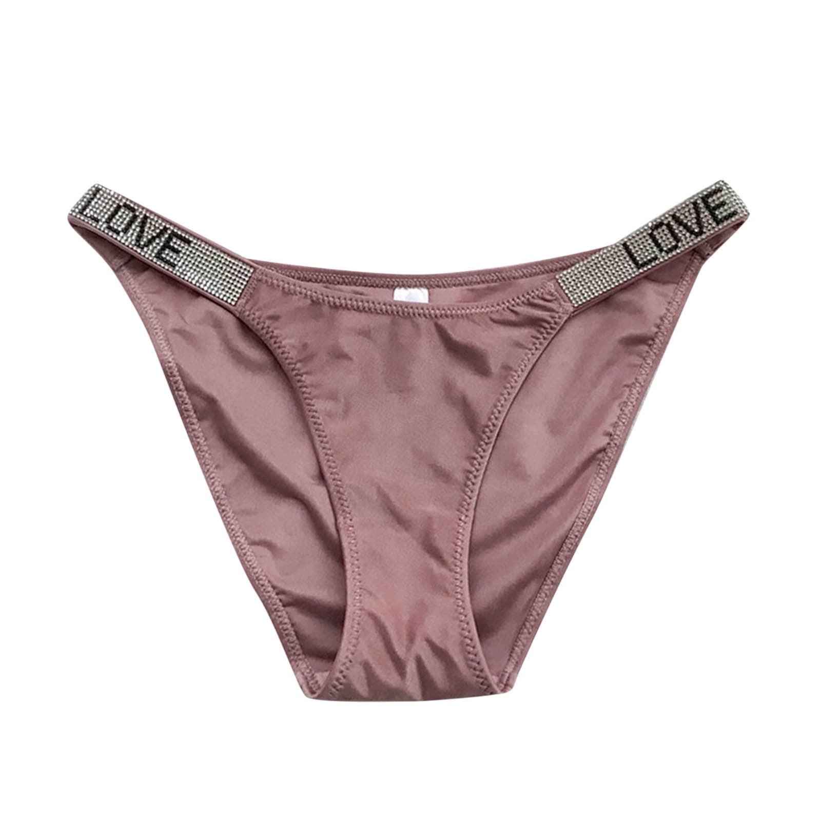 String Rinestones Ploknplq Womens Underwear Womens Panties S for Women Letter Rhinestones ...