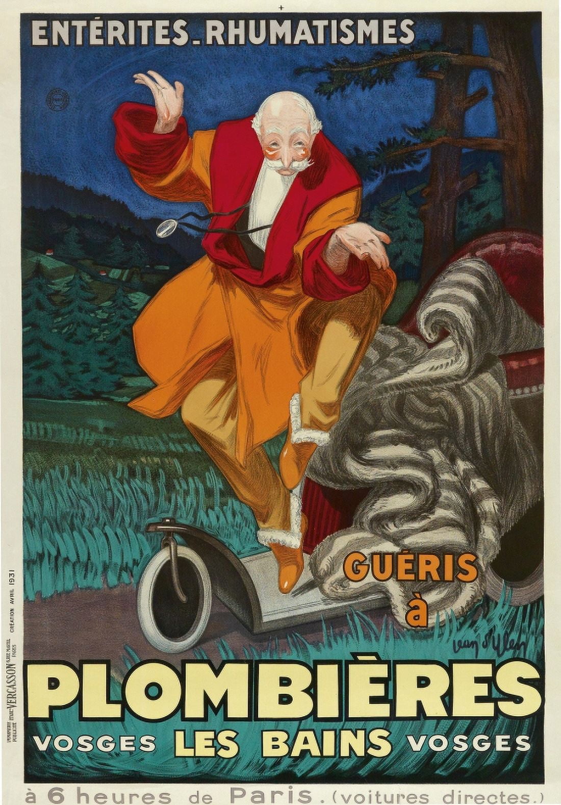 Plombieres Druck Vercasson Paris 1931 Canvas Art - (18 x 24)