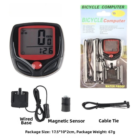 Plorith Premium Black Waterproof Bicycle Computer with Speedometer Odometer and 15 Functions 1 PC