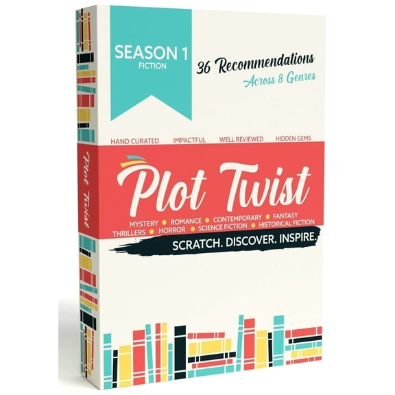 Plot Twist Season 1: 36 Scratch Off Book Recommendation Cards across 8 Genres.